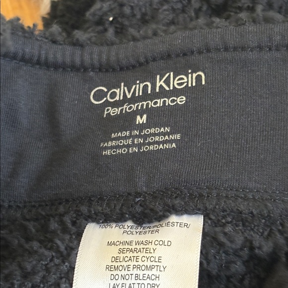Calvin Klein Performance | NWT Black Shaggy Knit Sherpa Teddy Pull-On Joggers M - Picture 16 of 16